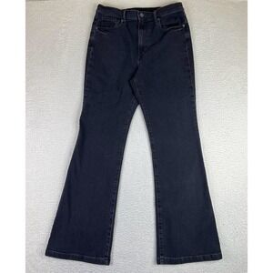 Gap 1969 High Rise Flare Jeans Womens 12 Black Dark Wash Stretch Denim